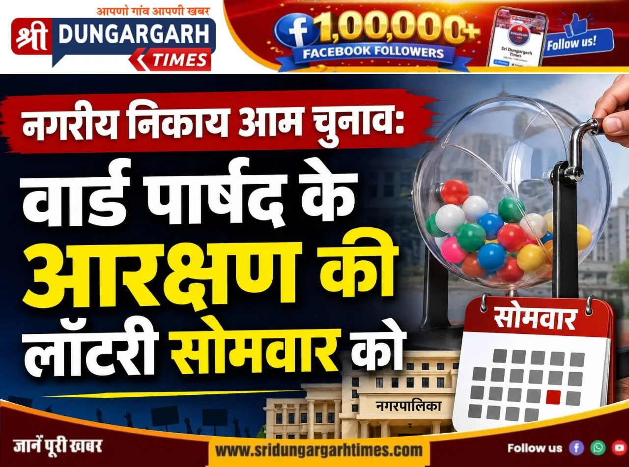 नगरीय निकाय आम चुनाव: वार्ड पार्षद के आरक्षण की लॉटरी सोमवार को