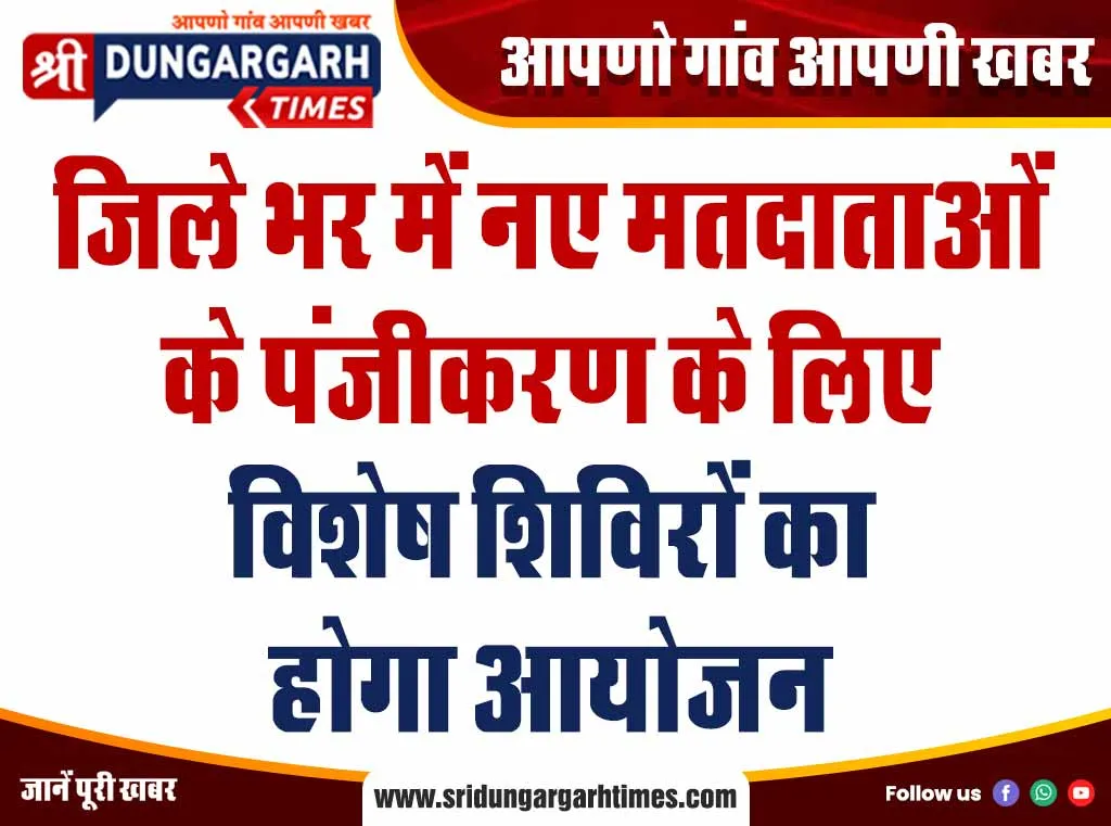 जिले भर में नए मतदाताओं के पंजीकरण के लिए विशेष शिविरों का होगा आयोजन