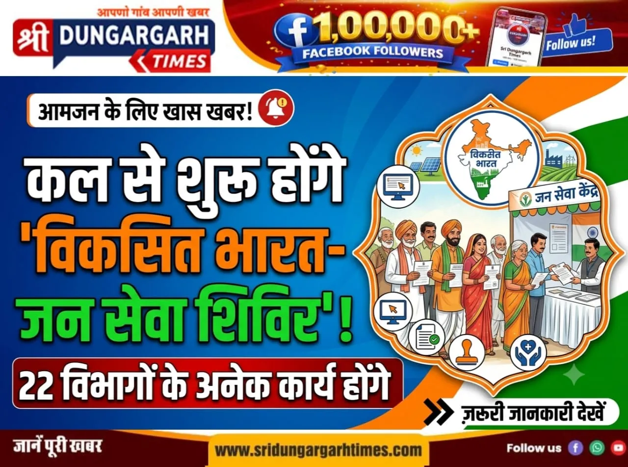 कल से शुरू होंगे विकसित भारत-जन सेवा शिविर, 22 विभागों के अनेक कार्य होंगे।