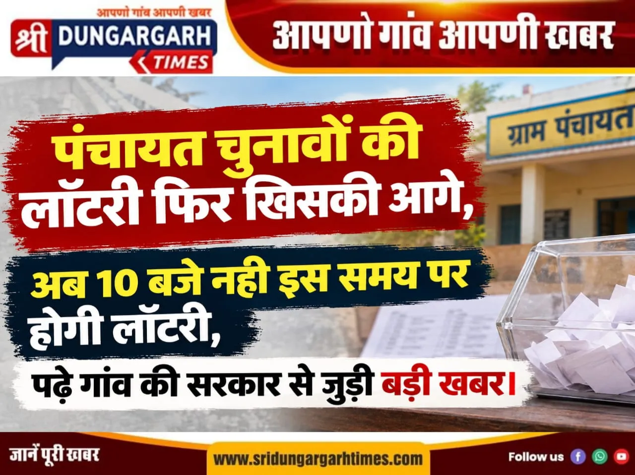 पंचायत चुनावों की लॉटरी फिर खिसकी आगे, पढ़े गांव की सरकार से जुड़ी बड़ी खबर।