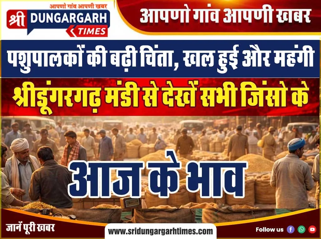 श्रीडूंगरगढ़ मंडी से देखें सभी जिंसो के आज के भाव