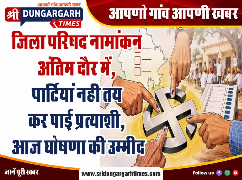 जिला परिषद नामांकन अंतिम दौर में, पार्टियां नही तय कर पाई प्रत्याशी, आज घोषणा की उम्मीद