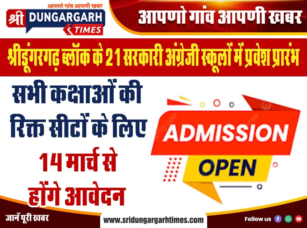 सभी कक्षाओं की रिक्त सीटों के लिए 14 मार्च से होंगे आवेदन