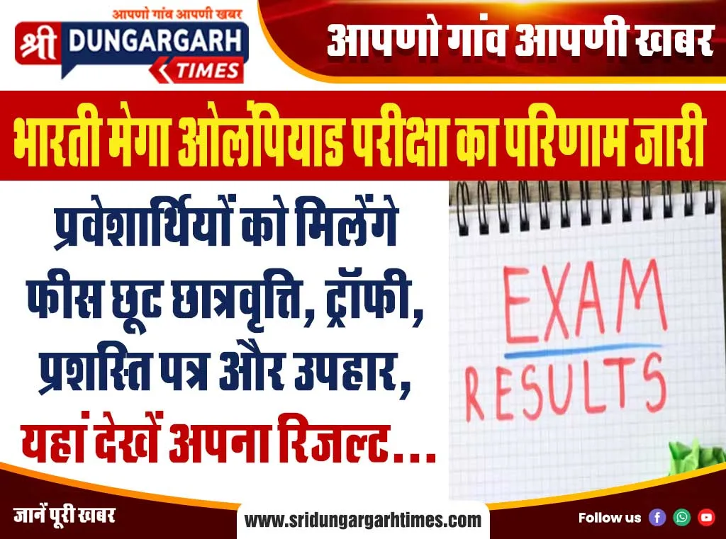 प्रवेशार्थियों को मिलेंगे फीस छूट छात्रवृत्ति, ट्रॉफी, प्रशस्ति पत्र और उपहार, यहां देखें अपना रिजल्ट…