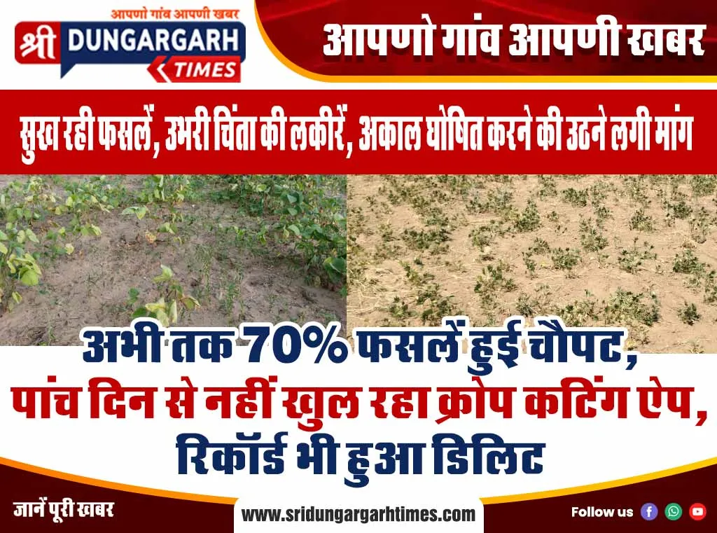 अभी तक 70% फसलें हुई चौपट, पांच दिन से नहीं खुल रहा क्रोप कटिंग ऐप, रिकॉर्ड भी हुआ डिलिट