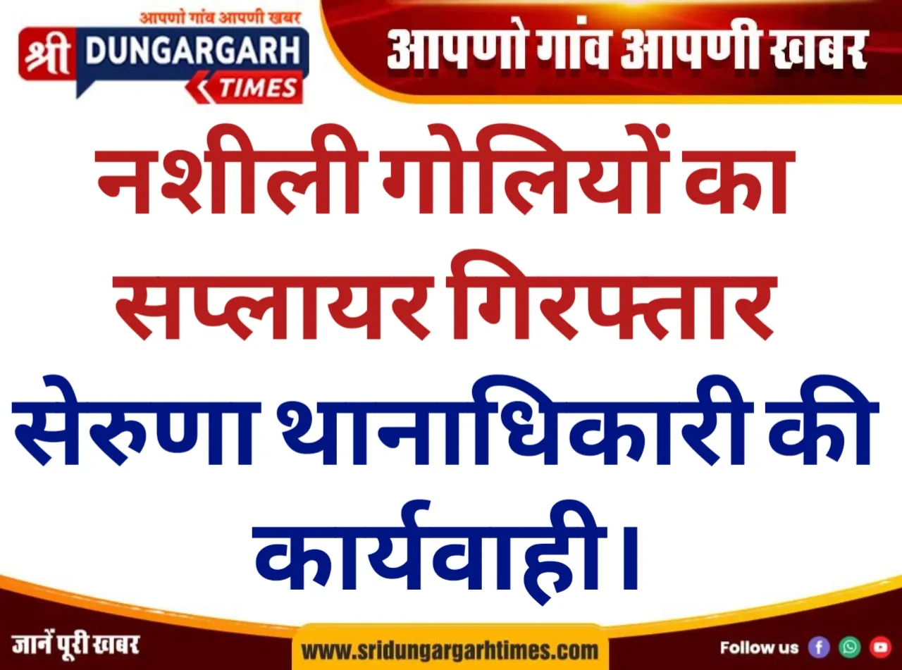 नशीली गोलियों का सप्लायर गिरफ्तार, सेरुणा थानाधिकारी की कार्यवाही।