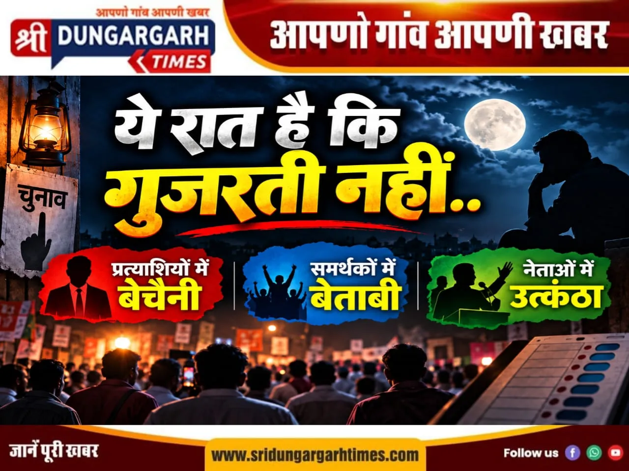 प्रत्याशियों में बेचैनी, समर्थकों में बेताबी, नेताओं में उत्कंठा।