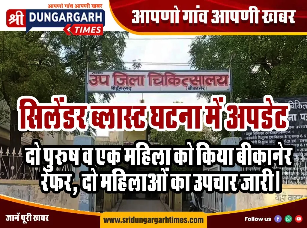 दो पुरूष व एक महिला को किया बीकानेर रेफर, दो महिलाओं का उपचार जारी।