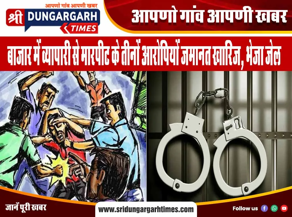 बाजार में व्यापारी से मारपीट के तीनों आरोपियों जमानत खारिज, भेजा जेल