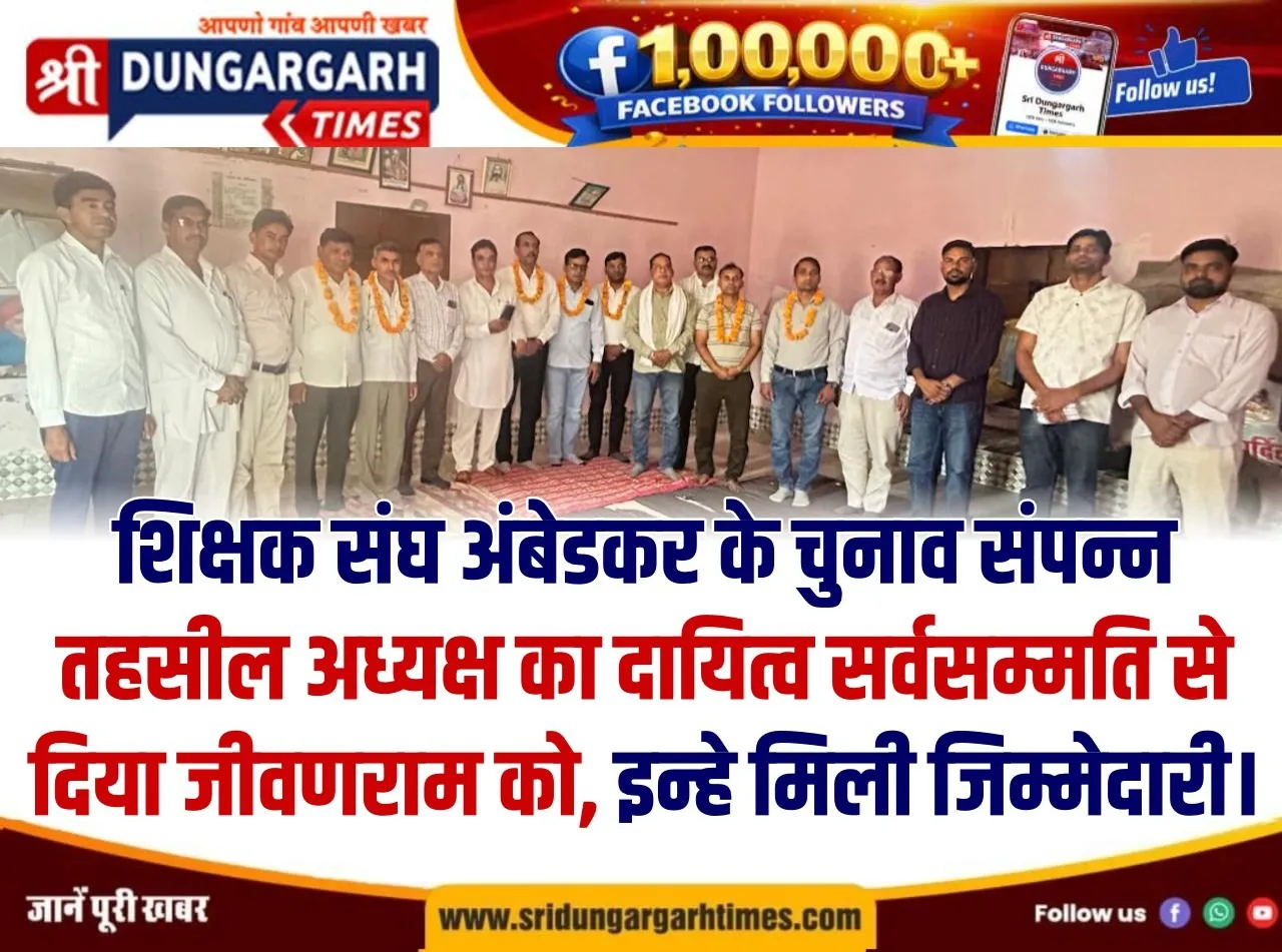 तहसील अध्यक्ष का दायित्व सर्वसम्मति से दिया जीवणराम को, इन्हे मिली जिम्मेदारी।