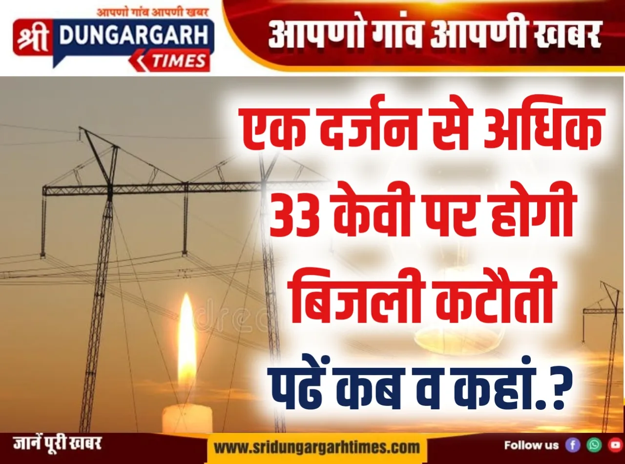 एक दर्जन से अधिक 33 केवी पर होगी बिजली कटौती, पढें कब व कहां.?