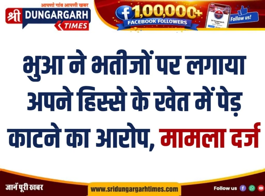 भुआ ने भतीजों पर लगाया अपने हिस्से के खेत में पेड़ काटने का आरोप, मामला दर्ज।