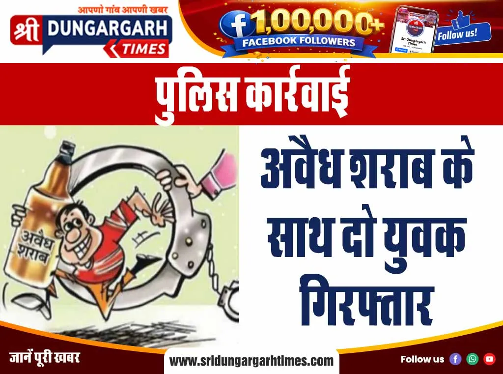 अवैध शराब के साथ दो युवक गिरफ्तार