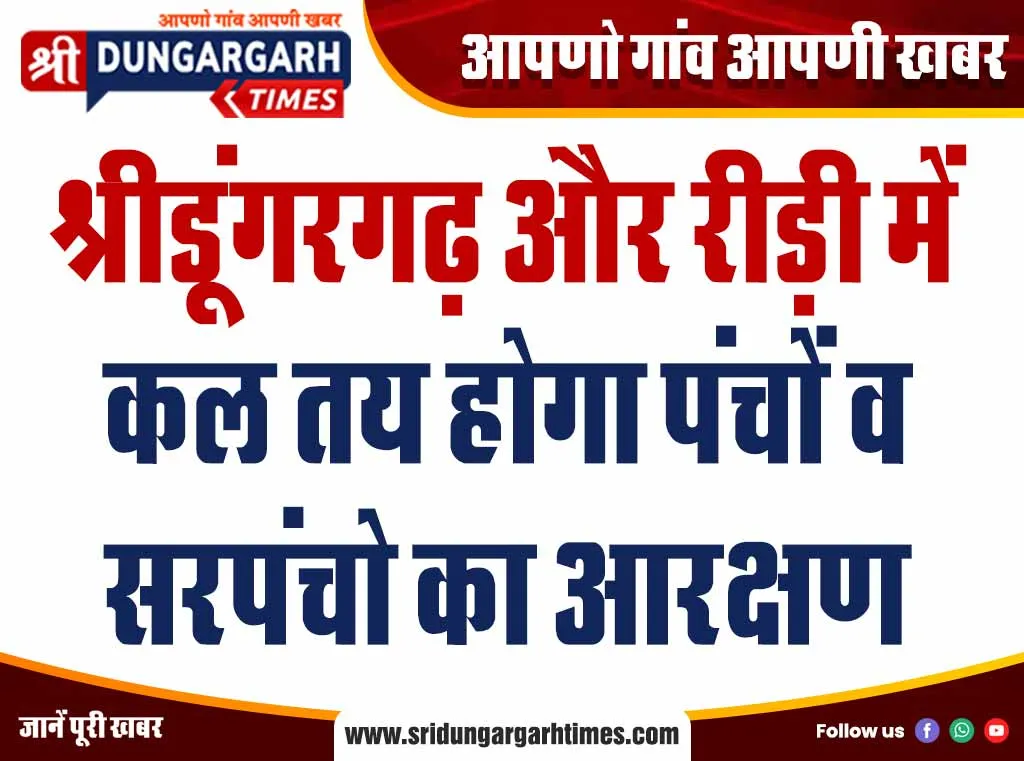 श्रीडूंगरगढ़ और रीड़ी में कल तय होगा पंचों व सरपंचो का आरक्षण