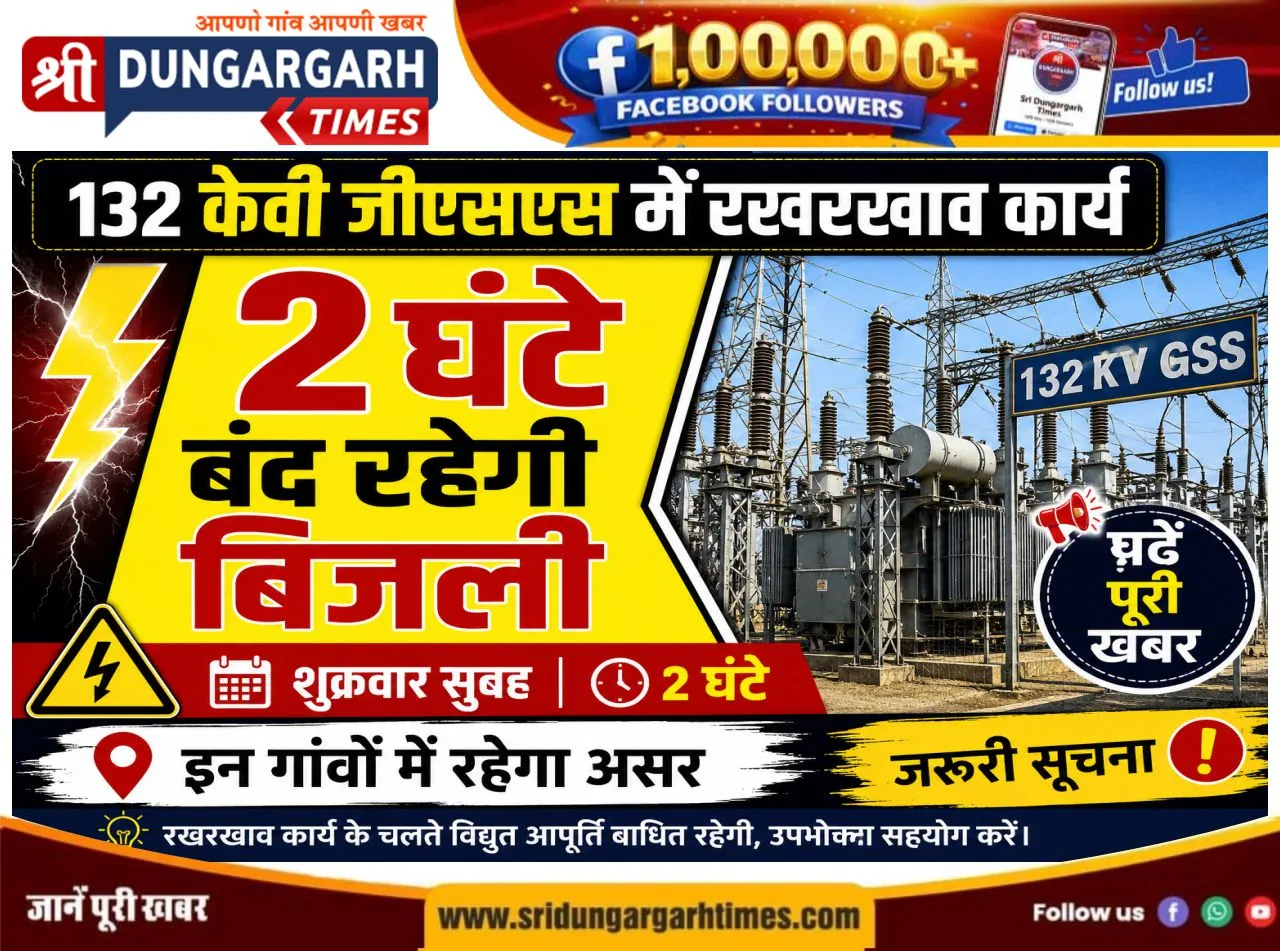 132 केवी जीएसएस में रखरखाव कार्य, इन गांवों में शुक्रवार सुबह दो घंटे बंद रहेगी बिजली, पढ़े ख़बर, पहुंचाएं सभी तक