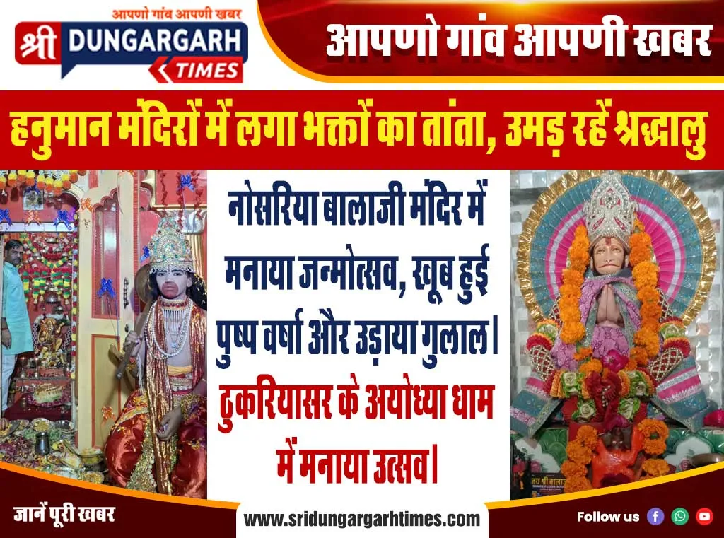 हनुमान मंदिरों में लगा भक्तों का तांता, उमड़ रहें श्रद्धालु।