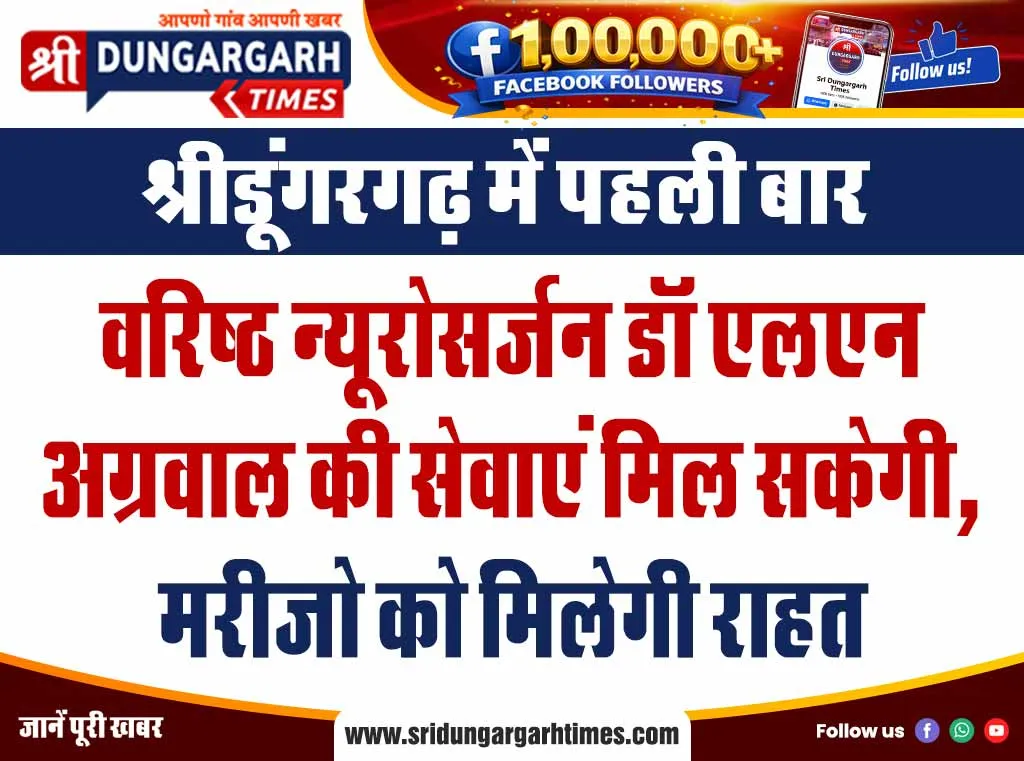 वरिष्ठ न्यूरोसर्जन डॉ एलएन अग्रवाल की सेवाएं मिल सकेगी, मरीजो को मिलेगी राहत
